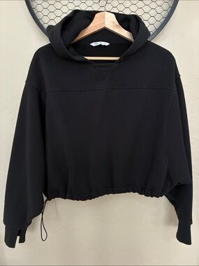 DSG Black Cropped Drawstring Hem Hoodie - Women